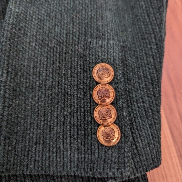 Women's vintage crested Chenille blazer size small in green - Picture 8 of 10